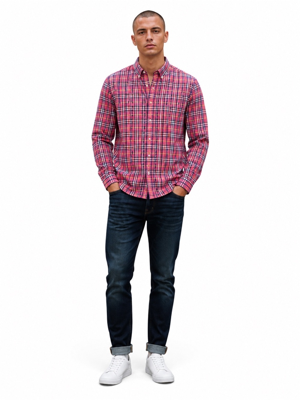 Haggar  Rye Men's Plaid button down Shirt